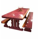 Ver imagem 2 de Mesa Rústica Madeira Maciça Roxão (250cm X 85cm X 6cm) Pés Torre, com 2 Bancos (250cm X 36cm X 4cm)
