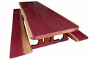 Ver imagem 6 de Mesa Rústica Madeira Maciça Roxão (250cm X 85cm X 6cm) Pés Torre, com 2 Bancos (250cm X 36cm X 4cm)