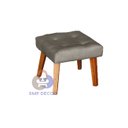 Ver imagem 1 de Puff Banqueta Decorativa Glamour Dubai com Pés Quadrado Capuccino