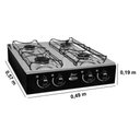 Ver imagem 2 de Fogão Gás Junior 4 Bocas de Mesa Base de Inox Preto
