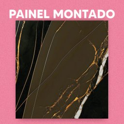 Papel de Parede Painel 3D Mármore Cinza Fio Ouro 2M Revestimento Pedra Requinte Auto Colante - 3