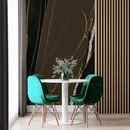Papel de Parede Painel 3D Mármore Cinza Fio Ouro 2M Revestimento Pedra Requinte Auto Colante - 2