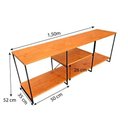 Ver imagem 2 de Sala de TV Industrial Completo Grande e Duas Estantes Torre Slim Carvalho e Preto