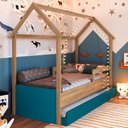 Ver imagem 1 de Cama Infantil Bicama Soninho Oak/azul - Panorama Móveis