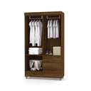 Ver imagem 4 de Guarda-roupa Utebo 4 Portas Imbuia 2 Cabideiros Puxadores Metalizados Solteiro