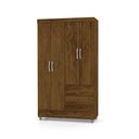 Ver imagem 1 de Guarda-roupa Utebo 4 Portas Imbuia 2 Cabideiros Puxadores Metalizados Solteiro