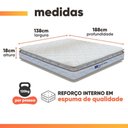 Ver imagem 2 de Colchão Casal Probel Espuma D33 Pillow Top 138x188x18cm Guarda Costas Lyon Branco/Bege