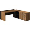 Mesa PRESIDENTE com Armário Pedestal -WEBSTART - NOGAL SEVILHA/PRETO - 20602 - 6