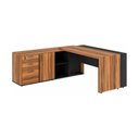 Ver imagem 2 de Mesa Presidente com Armário Pedestal Workstart Nogal Sevilha/Preto 20602