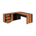 Ver imagem 5 de Mesa Presidente com Armário Pedestal Workstart Nogal Sevilha/Preto 20602