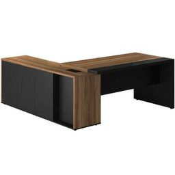 Mesa PRESIDENTE com Armário Pedestal -WEBSTART - NOGAL SEVILHA/PRETO - 20602 - 5