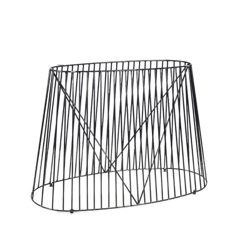 Base de Mesa Pisa Oval Raiada 110 X 55 Cm Metal Preto