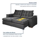 Ver imagem 6 de Sofa Retratil e Reclinavel Valencia 250cm Kc Rei de Casa Veludo Cinza
