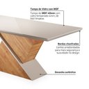 Ver imagem 5 de Mesa de Jantar 8 Lugares Retangular Tampo de Vidro e MDF Noble Bege/Mel/Off White