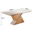 Ver imagem 3 de Mesa de Jantar 8 Lugares Retangular Tampo de Vidro e MDF Noble Bege/Mel/Off White