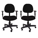 Ver imagem 1 de Kit 2 Cadeiras Secretária Executiva C/ Braços Tecido 100% Nacional