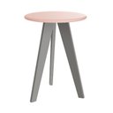 Ver imagem 1 de Mesa de Canto Prince Rosa Fosco com Pés Cinza - Reller Móveis