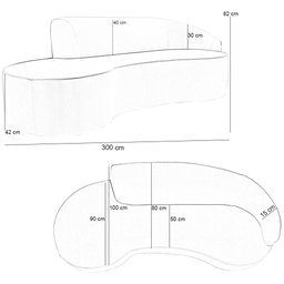 Sofá 5 Lugares Curvo Sala de Estar Living Firenze Direito D02 Veludo Marrom Canela 300 cm C-276 - Ly - 4