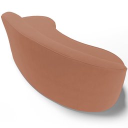 Sofá 5 Lugares Curvo Sala de Estar Living Firenze Direito D02 Veludo Marrom Canela 300 cm C-276 - Ly - 8