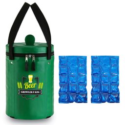 Bolsa Térmica para Barril da Heineken + 2 Cartelas de Gelo em Gel. Modelo: Haideken tomar meu Chopp - 1