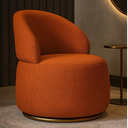 Ver imagem 3 de Poltrona Giratória com Base Dourada em Aço Carbono Bella - Exclusiva Boulclè Terracota