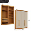 Ver imagem 3 de Dormitório Modulado Casal Orion 100% MDF Cin/Off - Leifer