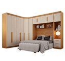 Ver imagem 2 de Dormitório Modulado Casal Orion 100% MDF Cin/Off - Leifer