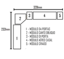 Ver mais imagens de Dormitório Modulado Casal Orion 100% MDF Cin/Off - Leifer
