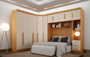 Ver imagem 1 de Dormitório Modulado Casal Orion 100% MDF Cin/Off - Leifer