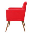 Ver imagem 3 de Poltrona Decorativa Nina Plus Pés Madeira Suede Vermelho