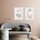 Ver imagem 2 de Kit 2 Quadros Borboletas Abstratas Rosa e Cinza 24x18cm:madeira Preta