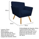Ver imagem 6 de Kit Diva Recamier Vanessa 140cm Lado Direito e 02 Poltronas Laura Suede Azul Marinho - Amarena Móvei