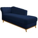 Ver imagem 3 de Kit Diva Recamier Vanessa 140cm Lado Direito e 02 Poltronas Laura Suede Azul Marinho - Amarena Móvei