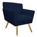 Ver imagem 4 de Kit Diva Recamier Vanessa 140cm Lado Direito e 02 Poltronas Laura Suede Azul Marinho - Amarena Móvei