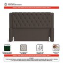 Ver imagem 7 de Cabeceira e Calçadeira Báu Queen Size Atena 160cm Capitonê Linho Cacau - Desk Design