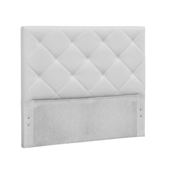 Cabeceira Box Casal Dubai 1,40m Suede Branco - 2