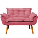Ver imagem 6 de Kit Namoradeira Poltrona e Puff Decorativo para Sala Manicure Consultório Alice Suede