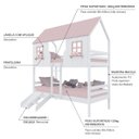 Ver imagem 4 de Beliche Casinha Encantada com Kit Escada/ Escorregador Madeira Maciça Branco/ Rosa Housin
