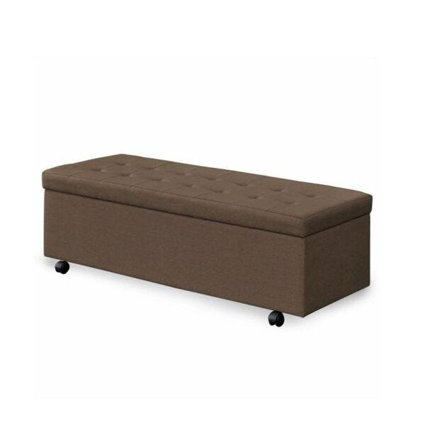 Calçadeira Casal Dubai 1,40M Suede Marrom