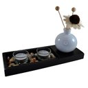 Ver imagem 1 de Conjunto Bandeja com Difusor Porta Velas Jardim Zen Madeira 12cm