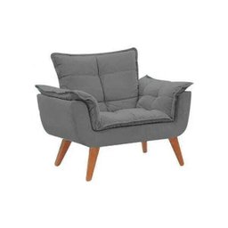 Kit 2 Poltronas Decorativas Opala Suede Cinza - 2
