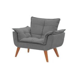 Kit 2 Poltronas Decorativas Opala Suede Cinza - 3