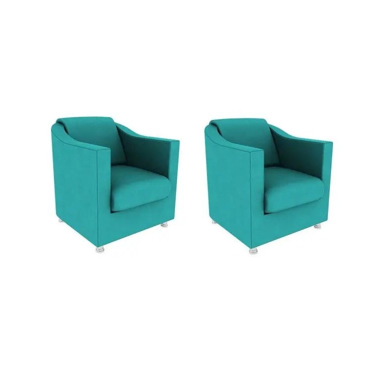 Kit 2 Poltronas Decorativas Bia Suede