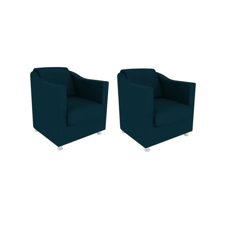 Kit 2 Poltronas Decorativas Bia Suede