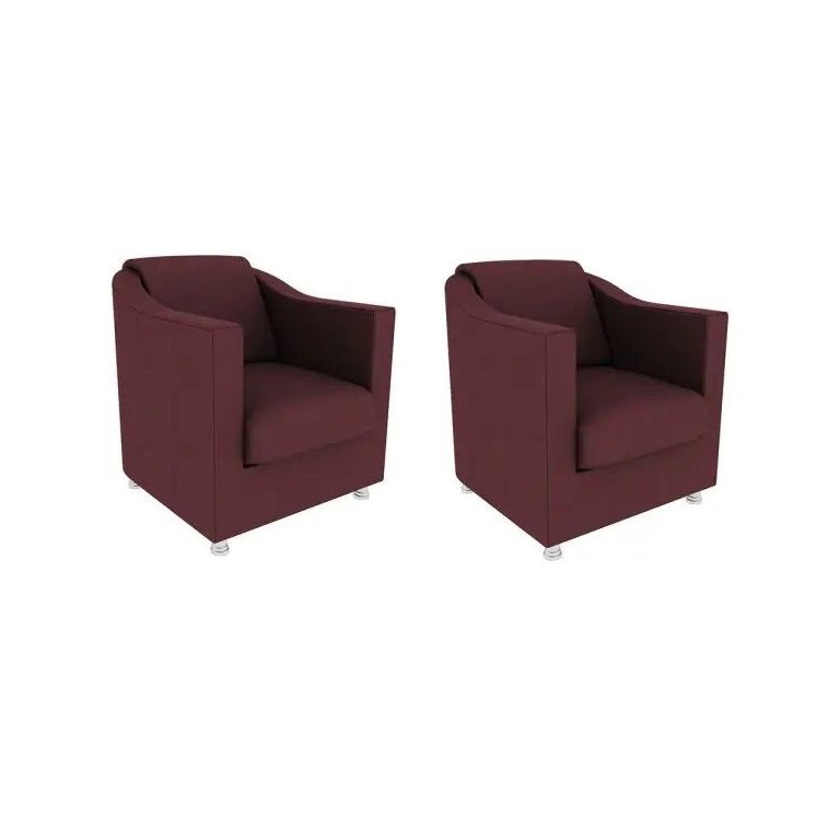 Kit 2 Poltronas Decorativas Bia Suede