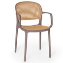 Ver imagem 2 de Kit 4 Cadeiras de Jantar Roma Prática com Braços para Sala e Cozinha - Marrom Claro