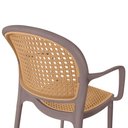 Ver mais imagens de Kit 4 Cadeiras de Jantar Roma Prática com Braços para Sala e Cozinha - Marrom Claro