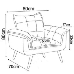 Kit 2 Poltronas Decorativas Opala Suede - 4