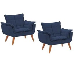 Kit 2 Poltronas Decorativas Opala Suede - 1