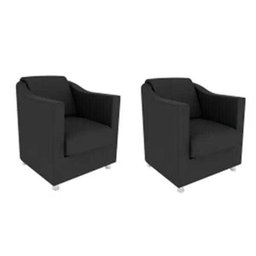 Kit 2 Poltronas Decorativas Bia Suede - 1